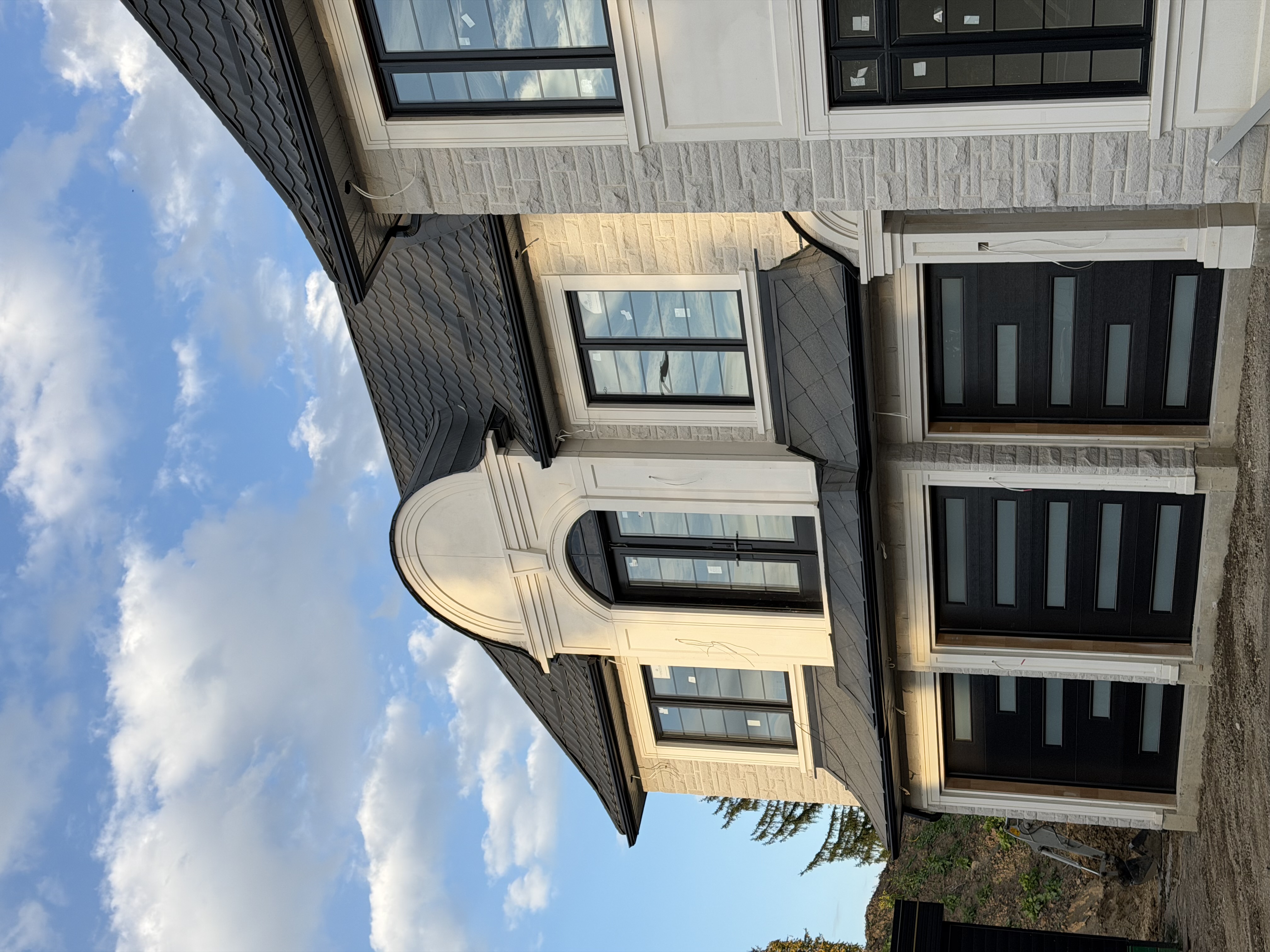 Custom limestone sculpture, residential garden, Thornhill